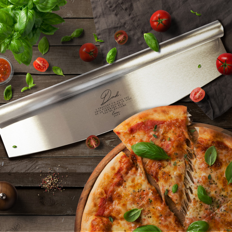 Personalised Steel Pizza Slicers A Great Fathers Day Gift