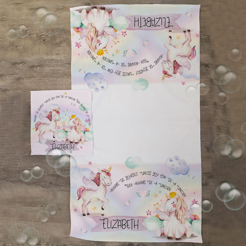 personalised baby towel gift set