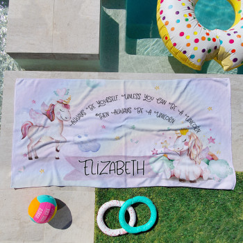 Personalised Kids Beach Towels Always Be A Unicorn