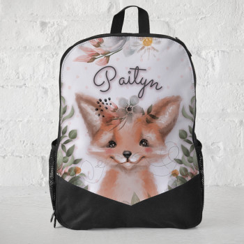 Personalised Kids Backpack Forrest Fox Floral