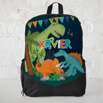 Personalised Kids Backpack Dinosaur Volcano