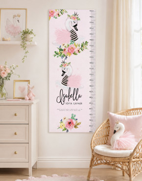 Personalised kids fabric height chart with child's name and Removable personalised growth chart for kids