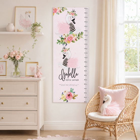 Personalised kids fabric height chart with child's name and Removable personalised growth chart for kids