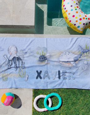 Personalised Kids Beach Towels A Whale Of A Time Ocean