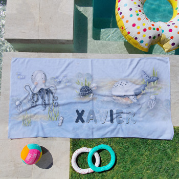 Personalised Kids Beach Towels A Whale Of A Time Ocean