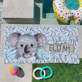 Personalised Kids Beach Towels Koala Love