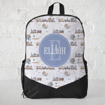 Personalised Kids Backpack Trains