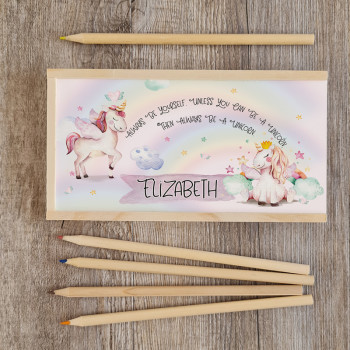 Personalised Kids Wooden Pencil Box, kids pencil box, kids pencil tin, kids personalised pencil, kids gift ideas, colouring in pencils with name