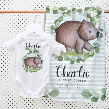 Personalised Baby Gift Set Blanket Onesie