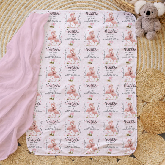 Personalised Baby Blanket & Muslin Wrap Gift Box Set