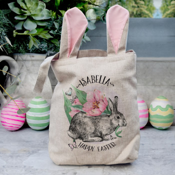 Personalised Kids Easter Baskets, kids easter basket, kids easter bag with name, easter gift keepsake, new baby easter, easter hunt bag
