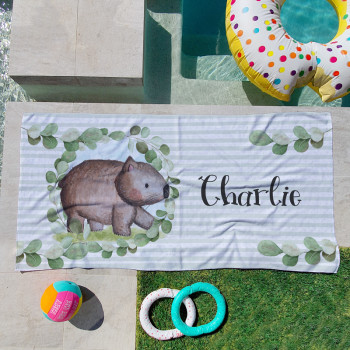 Personalised Kids Beach Towels Little Wombat