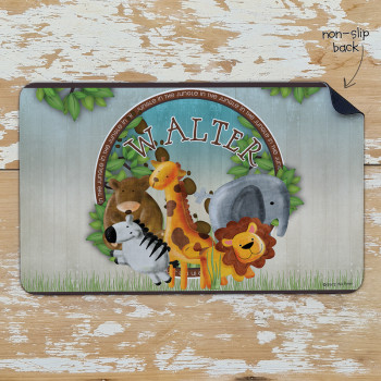 Personalised Non Slip Kids Dinner Placemats In The Jungle