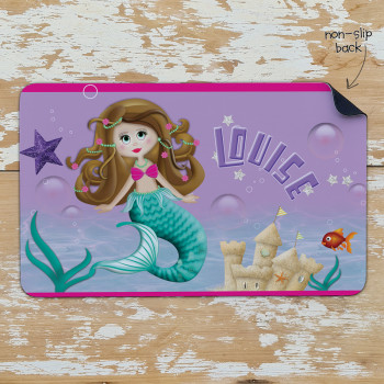 Personalised Non Slip Kids Dinner Placemats Mini Mermaid
