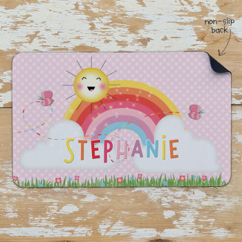 Personalised Non Slip Kids Dinner Placemats Rainbows
