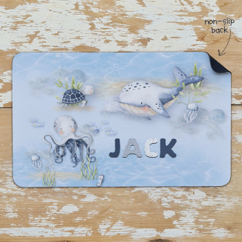 Personalised Non Slip Kids Dinner Placemats Whale Of A Time Ocean