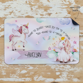 Personalised Non Slip Kids Dinner Placemats Always Be A Unicorn