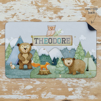 Personalised Non Slip Kids Dinner Placemats Beware Bears