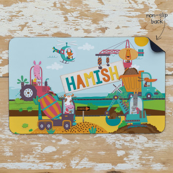 Personalised Non Slip Kids Dinner Placemats Get To Work