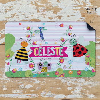 Personalised Non Slip Kids Dinner Placemats Hearts A Flutter