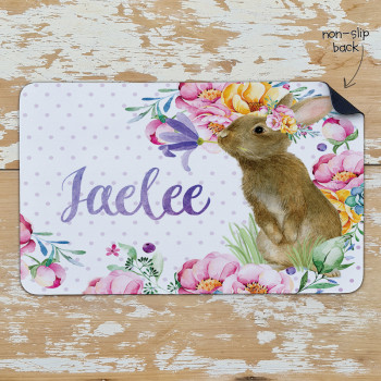 Personalised Non Slip Kids Dinner Placemats Floral Flopsy