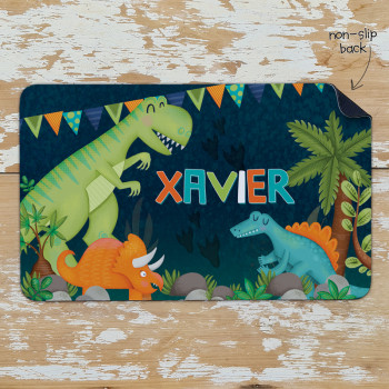 Personalised Non Slip Kids Dinner Placemats Dinosaur Volcano