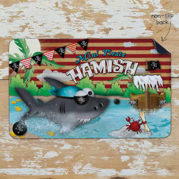 Personalised Non Slip Kids Dinner Placemats Pirate Shark