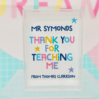 Personalised Glass Paper Weight Teachers Gift