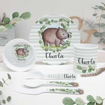 Personalised Kids Melamine Dinner Set Little Wombat