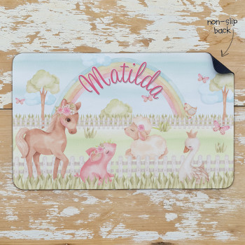 Personalised Non Slip Kids Dinner Placemats Farming Sweetness