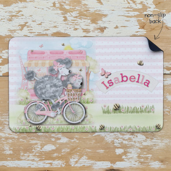 Personalised Non Slip Kids Dinner Placemats Poodle & Koala