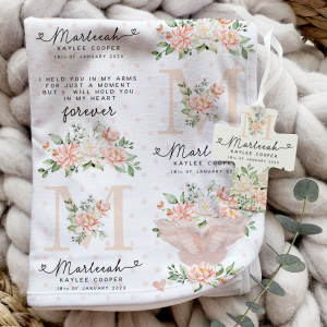 Personalised Baby Memorial Remembrance Blanket & Ornament Sets, memorial blanket, miscarriage gift, baby loss keepsake, stillbirth, infant loss, angel baby gift, baby memorial, custom blankets for kids, kids blanket, custom name blanket, kids blanket, baby blanket, kids blanket with name, pram blanket, kids fleece blanket, christening gift, new baby gift