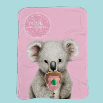 Personalised Australian Animal Baby Blankets