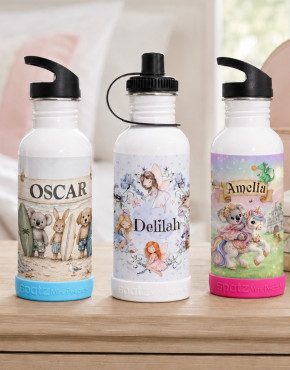 Personalised Kids Drink Bottles With Base Protector Bumper