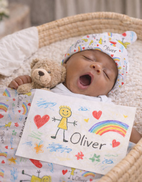 Create-Your-Own Baby Keepsake Blanket & Beanie Gift Set