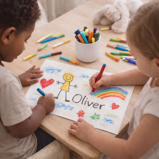 Custom-Kids-Drawing-Custom-Baby-Blanket-Set1