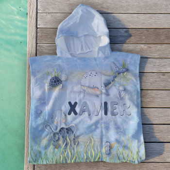 Personalised Kids Hooded Beach Towel - A Whale Of A Time