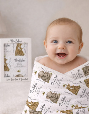 Personalised Baby & Toddler Bath Towel & Washer Gift Box Set