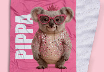 Glitter Fleece Personalised Kids Australian Animal Blankets