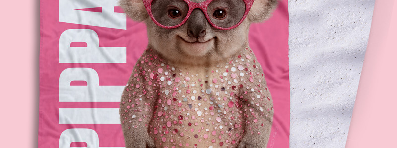 Glitter Fleece Personalised Kids Australian Animal Blankets