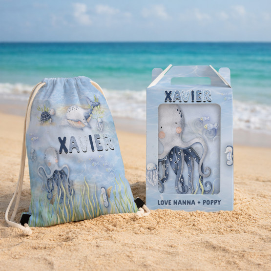 Personalised-Kids-Beach-Towel-&-Swim-Bag-Box-Set