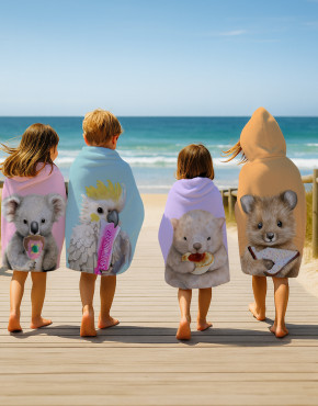 Personalised Kids Hooded Beach Towel Wraps