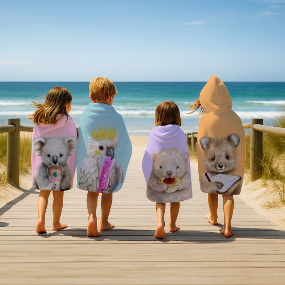 Personalised Kids Hooded Beach Towel Wraps