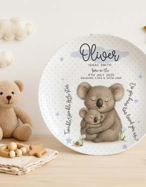 Personalised Baby Birth Plate – Custom Name & Details Keepsake Gift