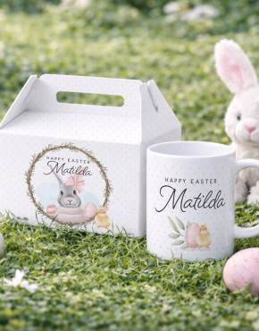 Personalised Kids Easter Melamine Mug + Easter Hunt Gift Box