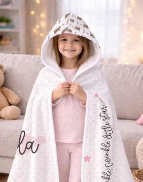 Personalised Kids Hooded Fleece Blanket