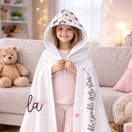 Personalised Kids Hooded Fleece Blanket