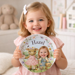 Let's Face It Personalised Kids Custom Face Melamine Plates & Dinner Sets