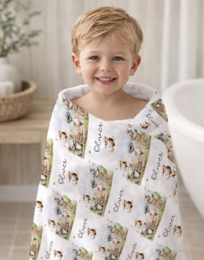 Personalised Kids Bath Towel & Washer Gift Set