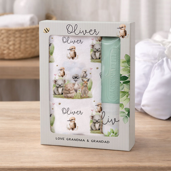 Personalised-Kids-Hooded-Bath-Towel-&-Washer-Sets